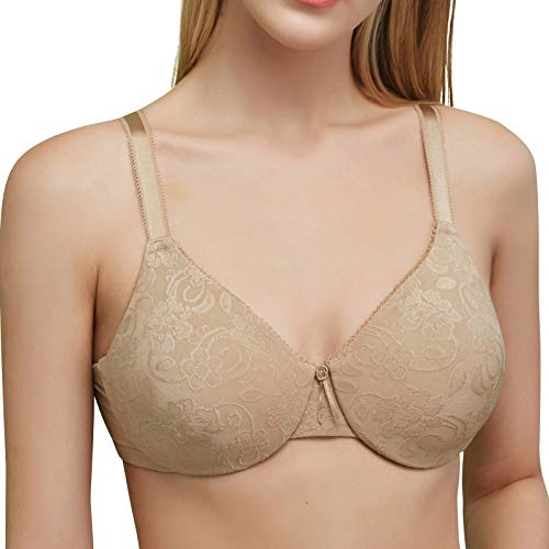 CASOLACE Damen Minimizer BH mit Bügel Klassischer Vollschalen Beige 95G von CASOLACE