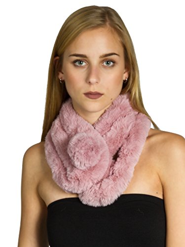 Caspar SC478 Damen Kunstpelz Fell Schal Pelzkragen Fellkragen, Größe:One Size, Farbe:rosa von Caspar