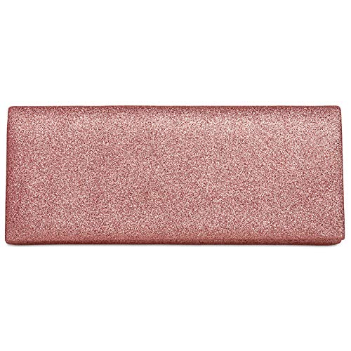 Caspar TA343 elegante Damen Glitzer Clutch Abendtasche, Größe:One Size, Farbe:altrosa metallic von Caspar