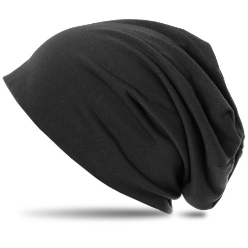 Caspar MU068 Klassische leichte Slouch Beanie Mütze Longbeanie, Farbe:schwarz von Caspar