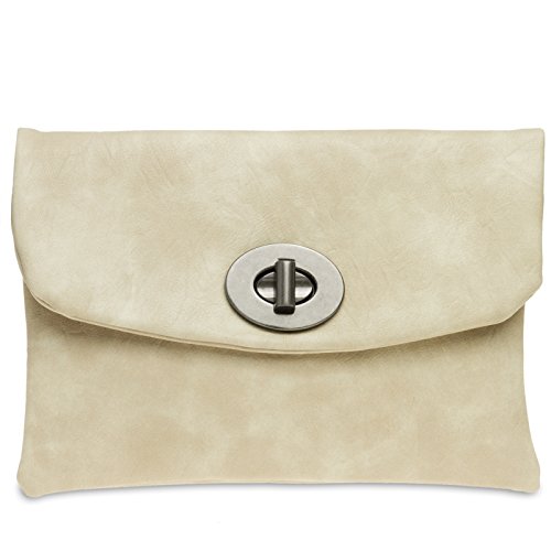 Caspar TA339 Damen Clutch, Farbe:nude von Caspar