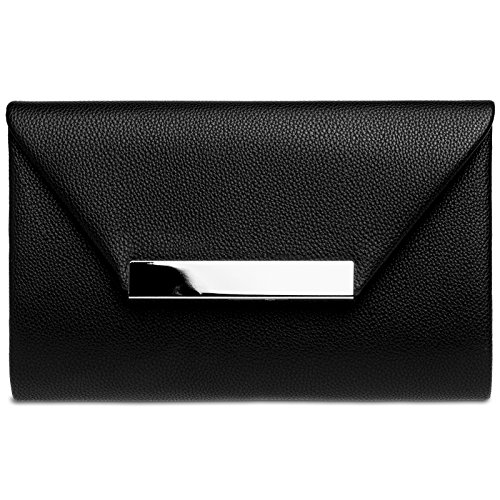 Caspar TA419 Damen XL Clutch Tasche Abendtasche, Farbe:schwarz, Größe:One Size von Caspar