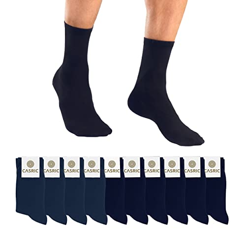 CASRIC Socken Herren 39-42 | Damen Socken | 5 | 10 | Paar aus natürlicher Baumwolle lange Socken marineblau | Socken Damen 39-42 | Ideal für den täglichen Gebrauch | Business Herren Socken 39-42 | von CASRIC