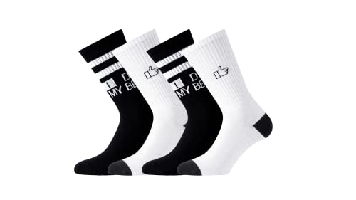 CASRIC Tennissocken Damen | Socken Damen 39-42 weiß und schwarz | 6 | Paar Tennissocken aus natürlicher Baumwolle - Sportsocken - Fussball socken - Ideal für den täglichen Gebrauch und für Sport von CASRIC