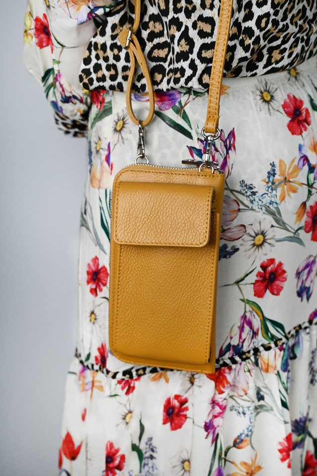 CASSANDRA Handtasche Handytasche - FINESSA - marine, senfgelb von CASSANDRA