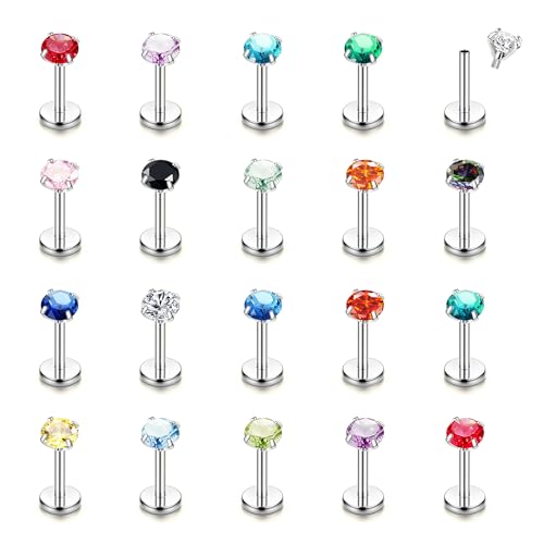 CASSIECA 16G 20Pcs Piercing Ohr Silber Gold Helix Piercings Chirurgenstahl Piercing Ohr Conch Piercing Nasenpiercing Tragus Piercing Lippenpiercing Labret Piercing Studs 6/8/10mm für Frauen Männer CASSIECA 16G 20Pcs Piercing Ohr Silber Gold Helix Piercings Chirurgenstahl Piercing Ohr Conch Piercing Nasenpiercing Tragus Piercing Lippenpiercing Labret Piercing Studs 6/8/10mm für Frauen Männer von CASSIECA