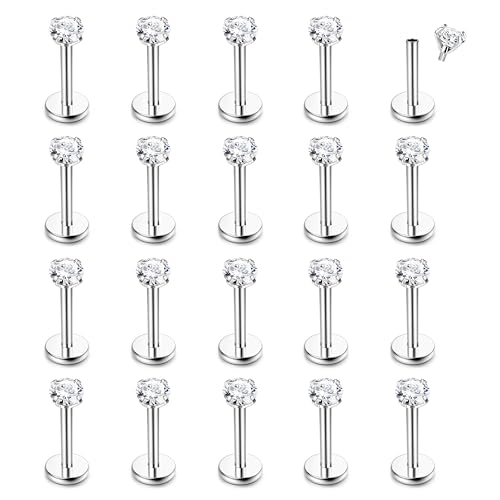 CASSIECA 16G 20Pcs Piercing Ohr Silber Helix Piercings Chirurgenstahl Piercing Ohr Conch Piercing Nasenpiercing Tragus Piercing Lippenpiercing Labret Piercing Studs 10mm für Frauen Männer CASSIECA 16G 20Pcs Piercing Ohr Silber Helix Piercings Chirurgenstahl Piercing Ohr Conch Piercing Nasenpiercing Tragus Piercing Lippenpiercing Labret Piercing Studs 10mm für Frauen Männer von CASSIECA