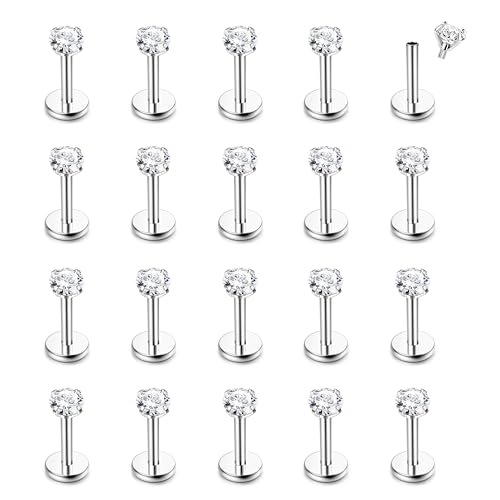 CASSIECA 16G 20Pcs Piercing Ohr Silber Helix Piercings Chirurgenstahl Piercing Ohr Conch Piercing Nasenpiercing Tragus Piercing Lippenpiercing Labret Piercing Studs 6mm für Frauen Männer CASSIECA 16G 20Pcs Piercing Ohr Silber Helix Piercings Chirurgenstahl Piercing Ohr Conch Piercing Nasenpiercing Tragus Piercing Lippenpiercing Labret Piercing Studs 6mm für Frauen Männer von CASSIECA