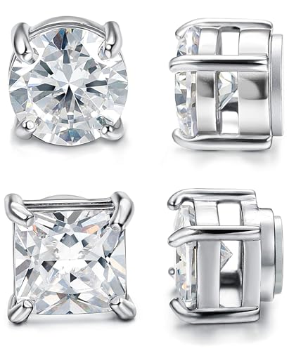 CASSIECA 2 Paare Magnet Ohrringe Herren Edelstahl Magnetische Ohrstecker für Männer Damen Rund CZ-Intarsien Nicht Piercing Hypoallergen Non-piercing Clip On Ohrringe 5MM Silber CASSIECA 2 Paare Magnet Ohrringe Herren Edelstahl Magnetische Ohrstecker für Männer Damen Rund CZ-Intarsien Nicht Piercing Hypoallergen Non-piercing Clip On Ohrringe 5MM Silber von CASSIECA