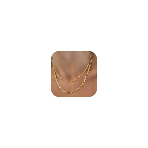 CASSIECA 2Pcs Halskette Damen Gold Edelstahl Kette Gold Damen 14k Goldene Kette Damen Kubanische Kette Stapelbar Halskette Damen Gold CASSIECA 2Pcs Halskette Damen Gold Edelstahl Kette Gold Damen 14k Goldene Kette Damen Kubanische Kette Stapelbar Halskette Damen Gold von CASSIECA