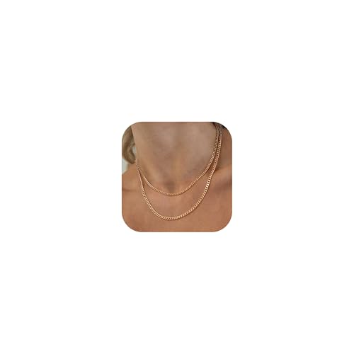 CASSIECA 2Pcs Halskette Damen Rose Gold Edelstahl Kette Gold Damen 14k Goldene Kette Damen Kubanische Kette Stapelbar Halskette Damen Gold CASSIECA 2Pcs Halskette Damen Rose Gold Edelstahl Kette Gold Damen 14k Goldene Kette Damen Kubanische Kette Stapelbar Halskette Damen Gold von CASSIECA