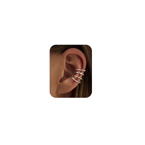 CASSIECA 3 Stück Ear Cuff für Damen-CZ Fake Helix Knorpel Ohrringe Fake Piercing Ohrmanschette Ohrringe Silber Clip Ohrklemme Funkelnde RundeHuggie Ohrringe Ohne Ohrloch mit Geschenkbox CASSIECA 3 Stück Ear Cuff für Damen-CZ Fake Helix Knorpel Ohrringe Fake Piercing Ohrmanschette Ohrringe Silber Clip Ohrklemme Funkelnde RundeHuggie Ohrringe Ohne Ohrloch mit Geschenkbox von CASSIECA
