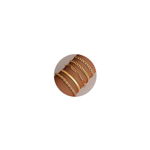 CASSIECA 5Pcs Ketten Armbander für Damen 18K Vergoldet Armkette Damen Tennis Armband Twist Figaro Kettenarmbänder Verstellbar CZ Modeschmuck Armbander Gold Armbander für Damen Mädchen CASSIECA 5Pcs Ketten Armbander für Damen 18K Vergoldet Armkette Damen Tennis Armband Twist Figaro Kettenarmbänder Verstellbar CZ Modeschmuck Armbander Gold Armbander für Damen Mädchen von CASSIECA