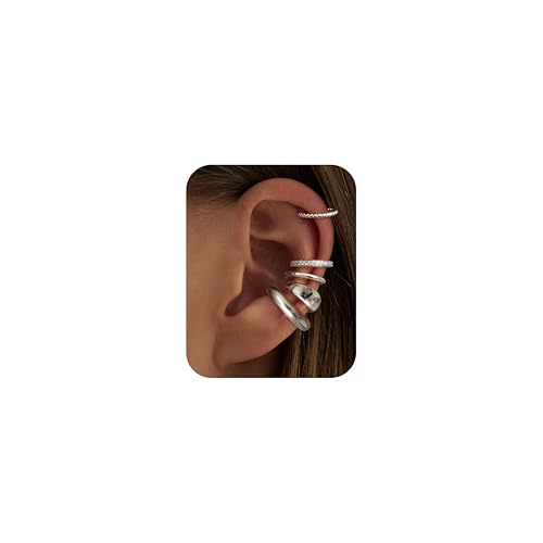 CASSIECA 5 Stück Ear Cuff für Damen-CZ Fake Helix Knorpel Ohrringe Fake Piercing Ohrmanschette Ohrringe Silber Clip Ohrklemme Funkelnde RundeHuggie Ohrringe Ohne Ohrloch mit Geschenkbox CASSIECA 5 Stück Ear Cuff für Damen-CZ Fake Helix Knorpel Ohrringe Fake Piercing Ohrmanschette Ohrringe Silber Clip Ohrklemme Funkelnde RundeHuggie Ohrringe Ohne Ohrloch mit Geschenkbox von CASSIECA