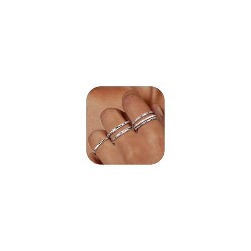 CASSIECA 5 Stück Silber Ringe für Frauen, Ringe Damen Silber Stack Ring Set mit Kubischer Zirkon Daumen Ring Fingerring Verlobung Versprechen Silberring Schmuck für Freundin Frau Mom Ringgröße 57 CASSIECA 5 Stück Silber Ringe für Frauen, Ringe Damen Silber Stack Ring Set mit Kubischer Zirkon Daumen Ring Fingerring Verlobung Versprechen Silberring Schmuck für Freundin Frau Mom Ringgröße 57 von CASSIECA