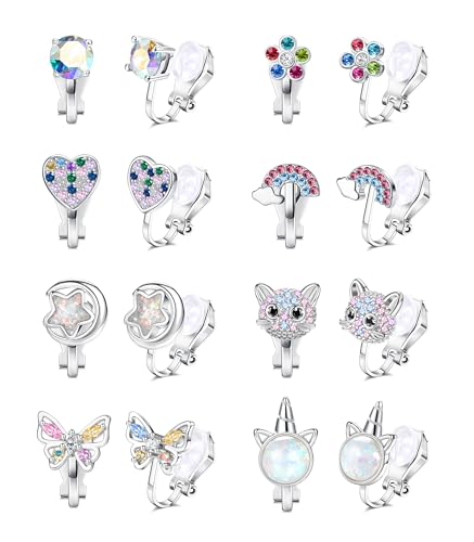 CASSIECA 8 Paar Ohrclips für Mädchen Clip Ohrringe Hypoallergene Ohrclips Kinder Klipp Ohrringe ohne Ohrloch Kinder Ohrringe Mädchen in Herzform Blumenmuster Schmetterling CASSIECA 8 Paar Ohrclips für Mädchen Clip Ohrringe Hypoallergene Ohrclips Kinder Klipp Ohrringe ohne Ohrloch Kinder Ohrringe Mädchen in Herzform Blumenmuster Schmetterling von CASSIECA