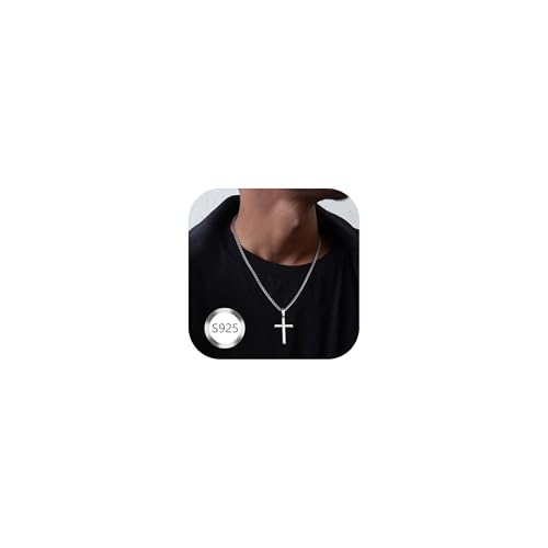 CASSIECA Kreuz Kette Herren Damen 925 Sterling Silber Kreuz Anhänger Halskette Edelstahl Weizenkette Robuste Herren Silber KreuzKette Halskette Schmuck 46CM CASSIECA Kreuz Kette Herren Damen 925 Sterling Silber Kreuz Anhänger Halskette Edelstahl Weizenkette Robuste Herren Silber KreuzKette Halskette Schmuck 46CM von CASSIECA