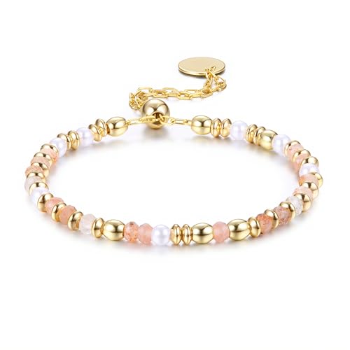 CASSIECA Armband Damen Edelstein Perlen Armbänder, 4mm Naturstein Schmuck Amazonit Sodalith Labradorit Natürliche Echte Steine Schmuck Geschenke für Frauen von CASSIECA