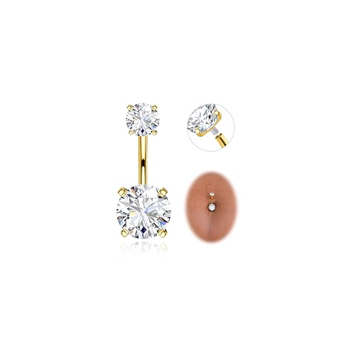CASSIECA Bauchnabelpiercing Chirurgenstahl Piercing Bauchnabel Ring CZ Bauchnabelpiercing Gold 14G Bauchpiercing Barbell Lang Nabel Bars Nabelring Piercing für Damen CASSIECA Bauchnabelpiercing Chirurgenstahl Piercing Bauchnabel Ring CZ Bauchnabelpiercing Gold 14G Bauchpiercing Barbell Lang Nabel Bars Nabelring Piercing für Damen von CASSIECA