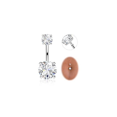 CASSIECA Bauchnabelpiercing Chirurgenstahl 316L Piercing Bauchnabel Ring Klassik CZ Bauchnabelpiercing Silber 14G Bauchpiercing Barbell Lang Nabel Bars Nabelring Piercing für Damen 12mm Stablänge CASSIECA Bauchnabelpiercing Chirurgenstahl 316L Piercing Bauchnabel Ring Klassik CZ Bauchnabelpiercing Silber 14G Bauchpiercing Barbell Lang Nabel Bars Nabelring Piercing für Damen 12mm Stablänge von CASSIECA