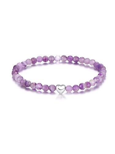 CASSIECA Armband Damen Amethyst Armbänder Frauen 925 Silber Herz Armband Weihnachten Geburtstag Geschenke Frauen Schmuck mit Geschenk Box von CASSIECA