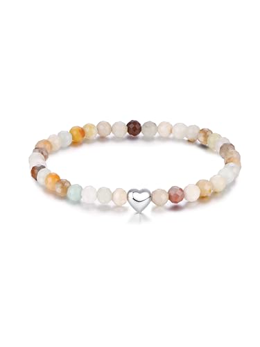 CASSIECA Armband Damen Amazonit Armbänder Frauen 925 Silber Herz Armband Weihnachten Geburtstag Geschenke Frauen Schmuck mit Geschenk Box von CASSIECA