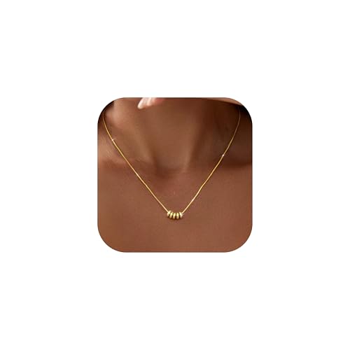 CASSIECA Damen Perlen Halskette 16K Vergoldet Hypoallergen Anhänger Halsketten Gold Verstellbare Kette Schmuck Geschenk von CASSIECA