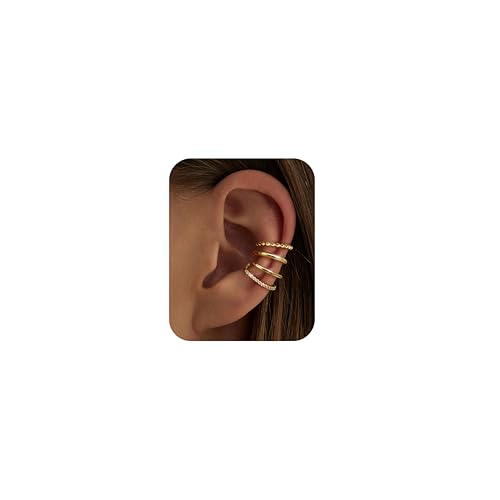 CASSIECA Ear Cuff für Damen Ohne Ohrlöcher Ohrclips Ohrmanschette Fake Ohrringe Fakepircings Ohr Earcuffs 14K Gold Clip Ohrringe Non Piercing Fake Helix Knorpel Ohrringe Ohrklemme mit Geschenkbox CASSIECA Ear Cuff für Damen Ohne Ohrlöcher Ohrclips Ohrmanschette Fake Ohrringe Fakepircings Ohr Earcuffs 14K Gold Clip Ohrringe Non Piercing Fake Helix Knorpel Ohrringe Ohrklemme mit Geschenkbox von CASSIECA