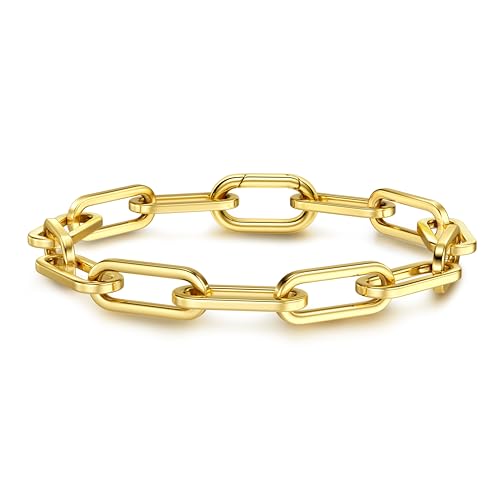 CASSIECA Gold Armband für Damen 18 Karat Vergoldete Armbänder Freundschafts Armbänder Büroklammer Armbänder Gold Schmuck Geschenk Freundin Partner Schwester von CASSIECA