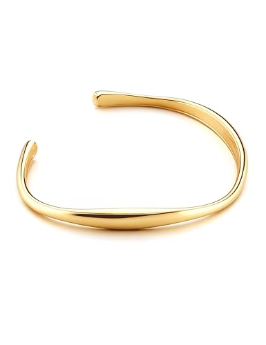 CASSIECA Gold Armbänder für Damen Einstellbare Gold Manschette Armreif Armband Gold Chunky Welle Armbänder 316L Edelstahl 14K Gold Damenschmuck Weihnachten Geburtstag Geschenke mit Box CASSIECA Gold Armbänder für Damen Einstellbare Gold Manschette Armreif Armband Gold Chunky Welle Armbänder 316L Edelstahl 14K Gold Damenschmuck Weihnachten Geburtstag Geschenke mit Box von CASSIECA