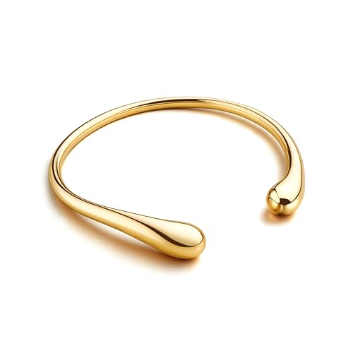 CASSIECA Gold Armbänder für Damen Einstellbare Gold Manschette Armreif Armband Gold Chunky Tropfen Armbänder 316L Edelstahl 14K Gold Damenschmuck Weihnachten Geburtstag Geschenke mit Box CASSIECA Gold Armbänder für Damen Einstellbare Gold Manschette Armreif Armband Gold Chunky Tropfen Armbänder 316L Edelstahl 14K Gold Damenschmuck Weihnachten Geburtstag Geschenke mit Box von CASSIECA