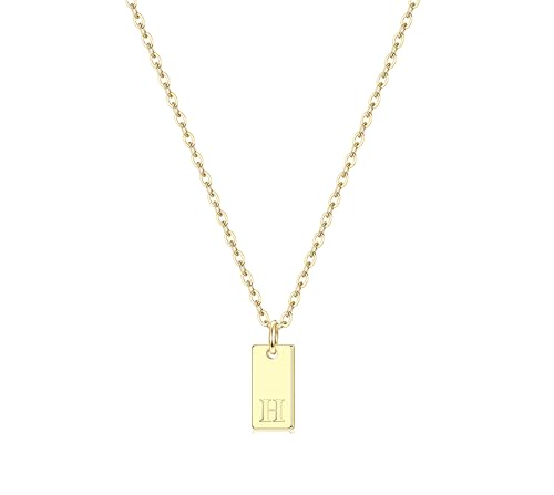 CASSIECA Kette Buchstaben für Damen Mädchen 16K Gold Buchstaben Kette H Gold Halskette Damen Kette Gold mit Anhänger Personalisiere Geburtstags Geschenk für Frauen Mädchen Mama (mit Box) von CASSIECA