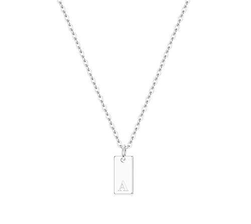 CASSIECA Kette Buchstaben für Damen Mädchen 925 Silber Buchstaben Kette A Silber Halskette Damen Kette 925 Silber mit Anhänger Personalisiere Geburtstags Geschenk für Frauen Mädchen Mama (mit Box) von CASSIECA