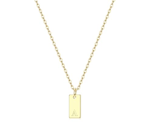 CASSIECA Kette Buchstaben für Damen Mädchen 16K Gold Buchstaben Kette A Gold Halskette Damen Kette Gold mit Anhänger Personalisiere Geburtstags Geschenk für Frauen Mädchen Mama (mit Box) von CASSIECA