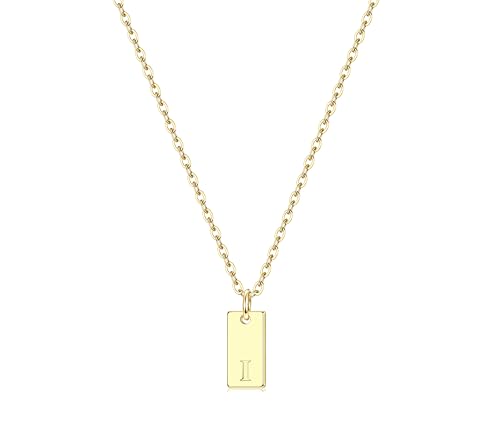 CASSIECA Kette Buchstaben für Damen Mädchen 16K Gold Buchstaben Kette I Gold Halskette Damen Kette Gold mit Anhänger Personalisiere Geburtstags Geschenk für Frauen Mädchen Mama (mit Box) von CASSIECA