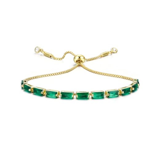CASSIECA Armband Damen Gold Grün Zirkonia Kristall Tennis Armband für Frauen Geburtstags Muttertag Weihnachten Geschenk für Mama Freund Tochter Gold Schmuck Damen mit Box CASSIECA Armband Damen Gold Grün Zirkonia Kristall Tennis Armband für Frauen Geburtstags Muttertag Weihnachten Geschenk für Mama Freund Tochter Gold Schmuck Damen mit Box von CASSIECA