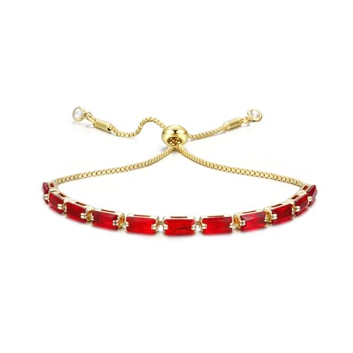 CASSIECA Armband Gold Damen Rot Zirkonia Kristall Tennis Armband für Frauen Geburtstags Muttertag Weihnachten Geschenk für Mama Freund Tochter Gold Schmuck Damen mit Box CASSIECA Armband Gold Damen Rot Zirkonia Kristall Tennis Armband für Frauen Geburtstags Muttertag Weihnachten Geschenk für Mama Freund Tochter Gold Schmuck Damen mit Box von CASSIECA