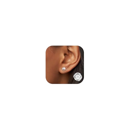 CASSIECA Perle Ohrstecker für Damen Sterling Silber Weiße Perlenohrringe für Damen Mädchen Gold Süßwasserperlen Ohrringe Echt 925 Silber Süßwasser Perlen Ohrringe Ohrstecker 7MM CASSIECA Perle Ohrstecker für Damen Sterling Silber Weiße Perlenohrringe für Damen Mädchen Gold Süßwasserperlen Ohrringe Echt 925 Silber Süßwasser Perlen Ohrringe Ohrstecker 7MM von CASSIECA