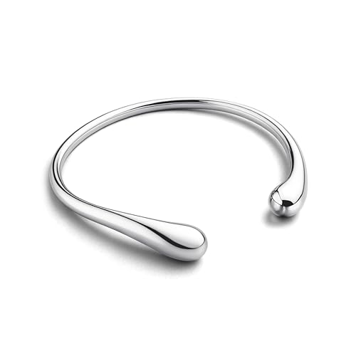 CASSIECA Silber Armbänder für Damen Einstellbare Silber Manschette Armreif Armband Silber Chunky Tropfen Armbänder 316L Edelstahl Silber Damenschmuck Weihnachten Geburtstag Geschenke mit Box CASSIECA Silber Armbänder für Damen Einstellbare Silber Manschette Armreif Armband Silber Chunky Tropfen Armbänder 316L Edelstahl Silber Damenschmuck Weihnachten Geburtstag Geschenke mit Box von CASSIECA