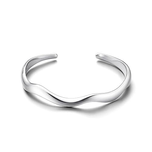 CASSIECA Silber Armbänder für Damen Einstellbare Silber Manschette Armreif Armband Gold Chunky Offene Armbänder 316L Edelstahl Silber Damenschmuck Weihnachten Geburtstag Geschenke mit Box CASSIECA Silber Armbänder für Damen Einstellbare Silber Manschette Armreif Armband Gold Chunky Offene Armbänder 316L Edelstahl Silber Damenschmuck Weihnachten Geburtstag Geschenke mit Box von CASSIECA