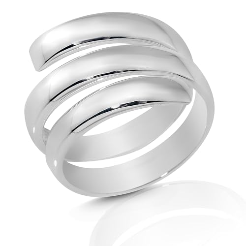 CASSINI | Damen Ring 925er Sterling Silber – Schlicht & Hochglanz poliert | Moderner Silberring für Frauen | Ring Silber 925 Damen Elegant | Schmuck Geschenkidee | Modell 3RAP56 von CASSINI Sterling Silver