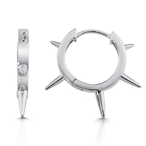 Cassini | Creolen Damen Ohrringe mit Spikes, Große Creolen aus 925 Sterling Silber 3CTI2 von CASSINI Sterling Silver