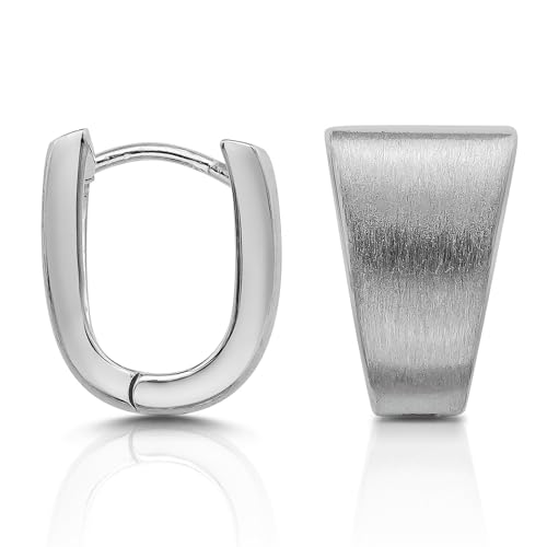 Cassini Ovale Creolen Silber 925 – Mattierte Klappcreolen für Damen, Mittelgroß & Allergiefrei, Elegante Silberohrringe für Alltag, Büro und besondere Geschenkideen, 3CSY von CASSINI Sterling Silver