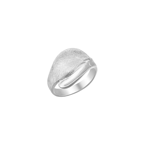 Cassini, Damen Ring aus 925er Sterling Silber, Blatt Design, glänzend & gebürstet RBT64X1 von CASSINI Sterling Silver
