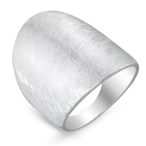 Cassini Damenring 925 Sterling Silber gebürstet - Ringgröße 62 nickelfrei & antiallergisch Breiter & Massiver Statement-Ring für Frauen Silberring Damen elegant für Alltag Business & Geschenk 3RAB62 von CASSINI Sterling Silver