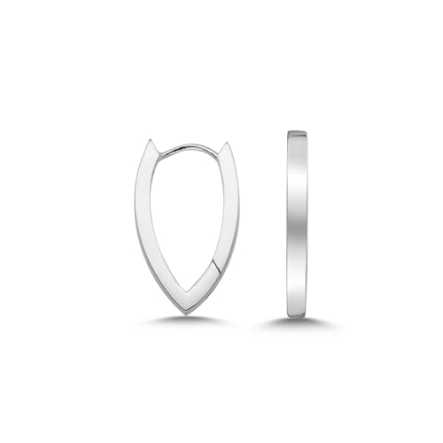 Cassini | Creolen in V-Form aus 925 Sterling Silber polierte Creolen matt spitz zulaufend, Damen Ohrringe 3CTJ von CASSINI Sterling Silver