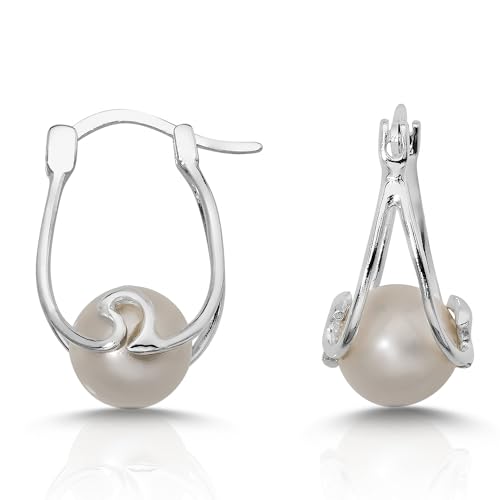 Cassini | Damenohrringe mit weißer Perle, Ohrringe aus 925 Sterling Silber, Perlenohrringe hochglanzpoliert 3CSP von CASSINI Sterling Silver