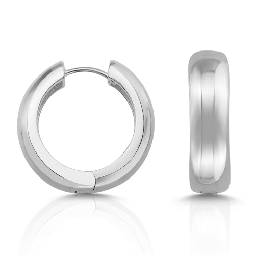 Cassini Creolen Silber 925 Damen – Große Hochglanzpolierte Klappcreolen Ohrringe, Nickelfrei & Hypoallergen Schmuck für Eleganten Alltag – ca. 25 mm 3CSR3 von CASSINI Sterling Silver