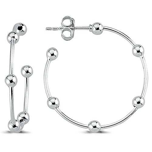 Cassini | Halbkreole zum Stecken aus 925er Sterling Silber, Design mit Kugeln, glänzend, Accessoire für Damen 3CUSX1 von CASSINI Sterling Silver