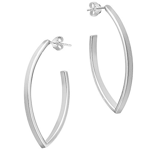 Cassini | Klapp Creolen für Damen in V-Form, 925er Silber, modernes Design, Geschenk, hochwertige Qualität 3CNNX1 von CASSINI Sterling Silver